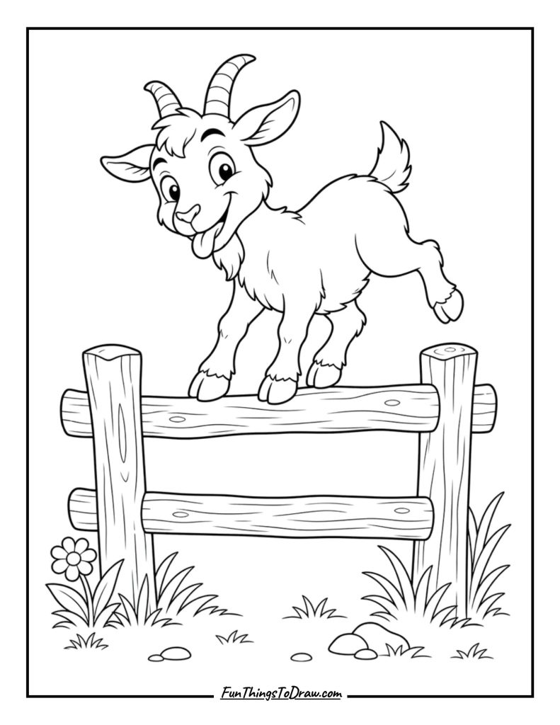 Goat on a Fence coloring idea