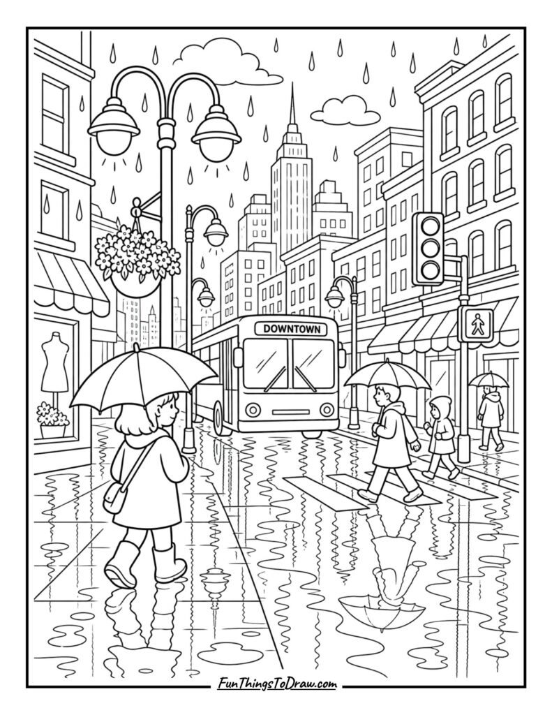 Rainy Cityscape