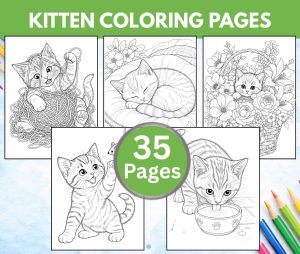 Free Printable Kitten Coloring Pages for adults