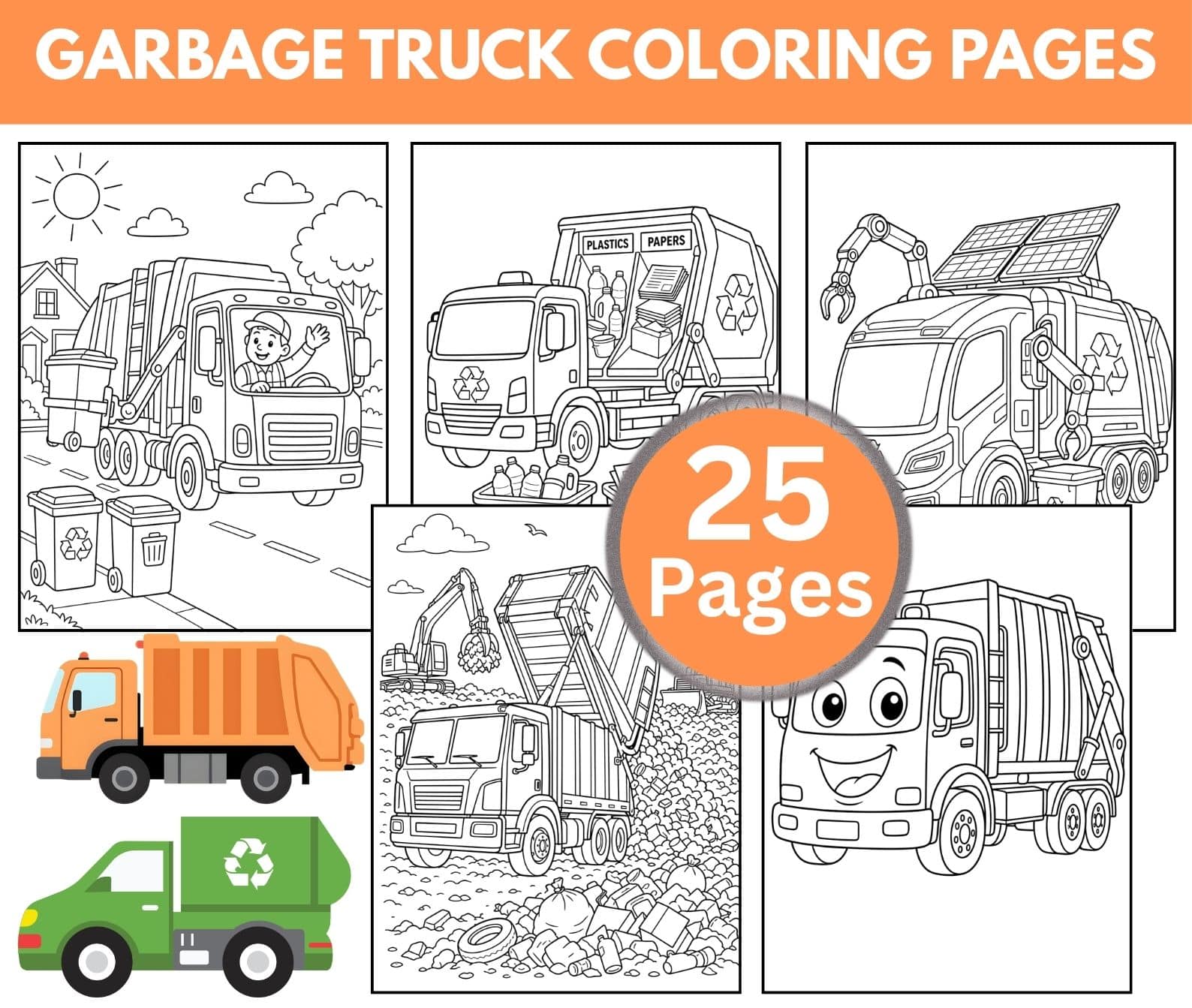 Free Printable Garbage Truck Coloring Pages