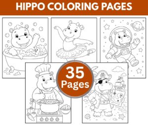 Hippo Coloring Pages for Kids