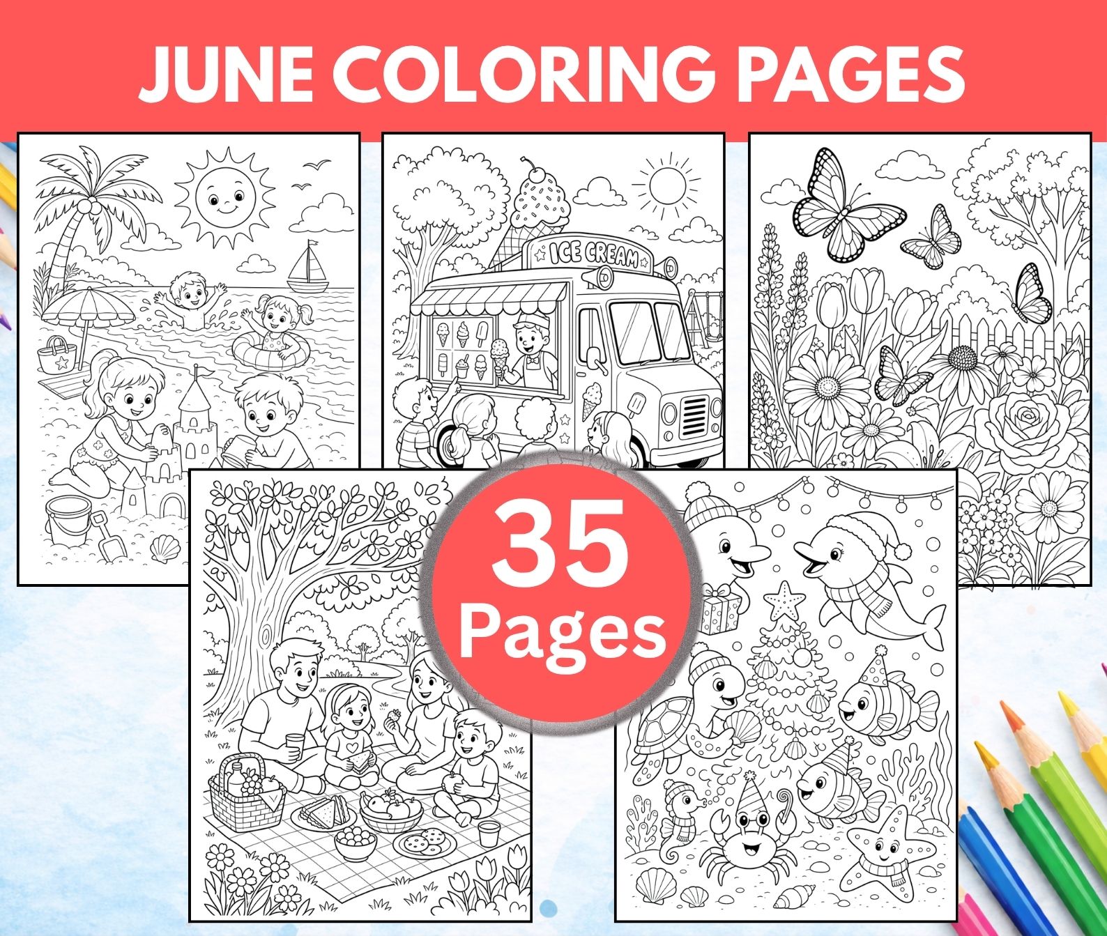June Coloring Pages Free Printable