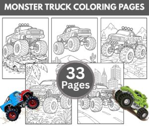 MONSTER TRUCK COLORING PAGES for Adults