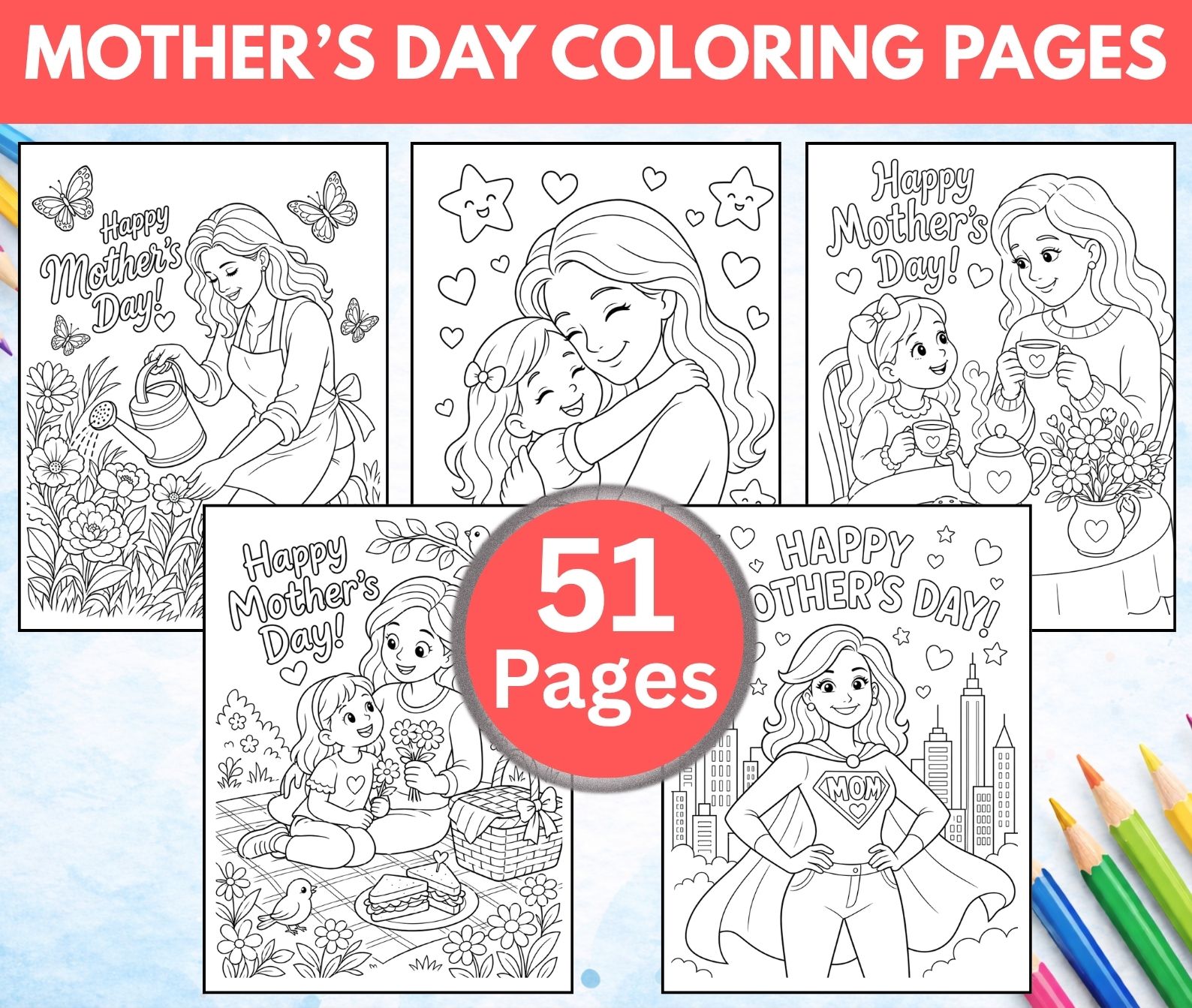 Mother's Day Coloring Pages