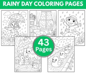 Rainy Day Coloring Pages for Kids