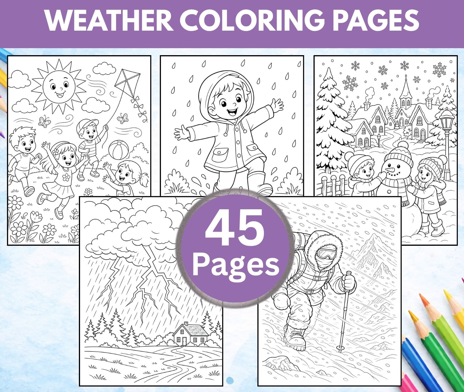 Weather Coloring Pages FREE PRINTABLES