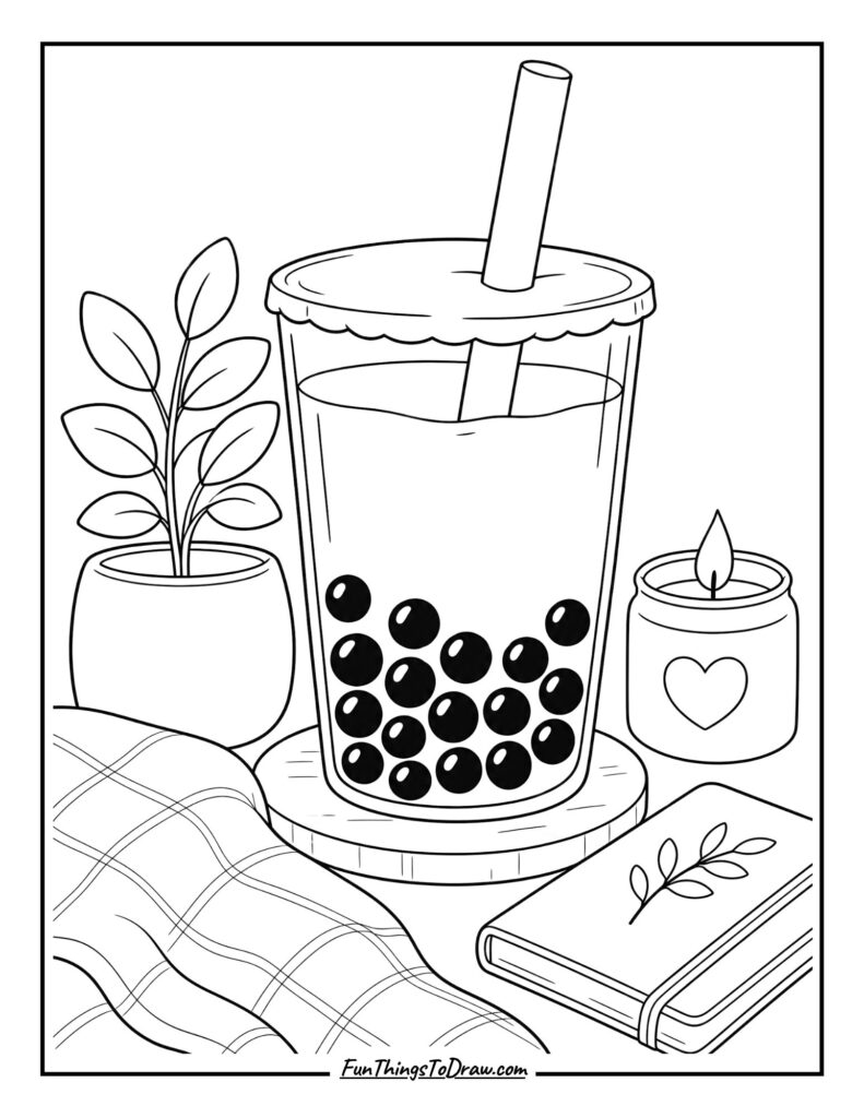 Classic Boba Bliss coloring page