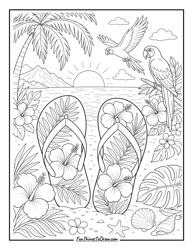 Tropical Paradise Flip-Flops