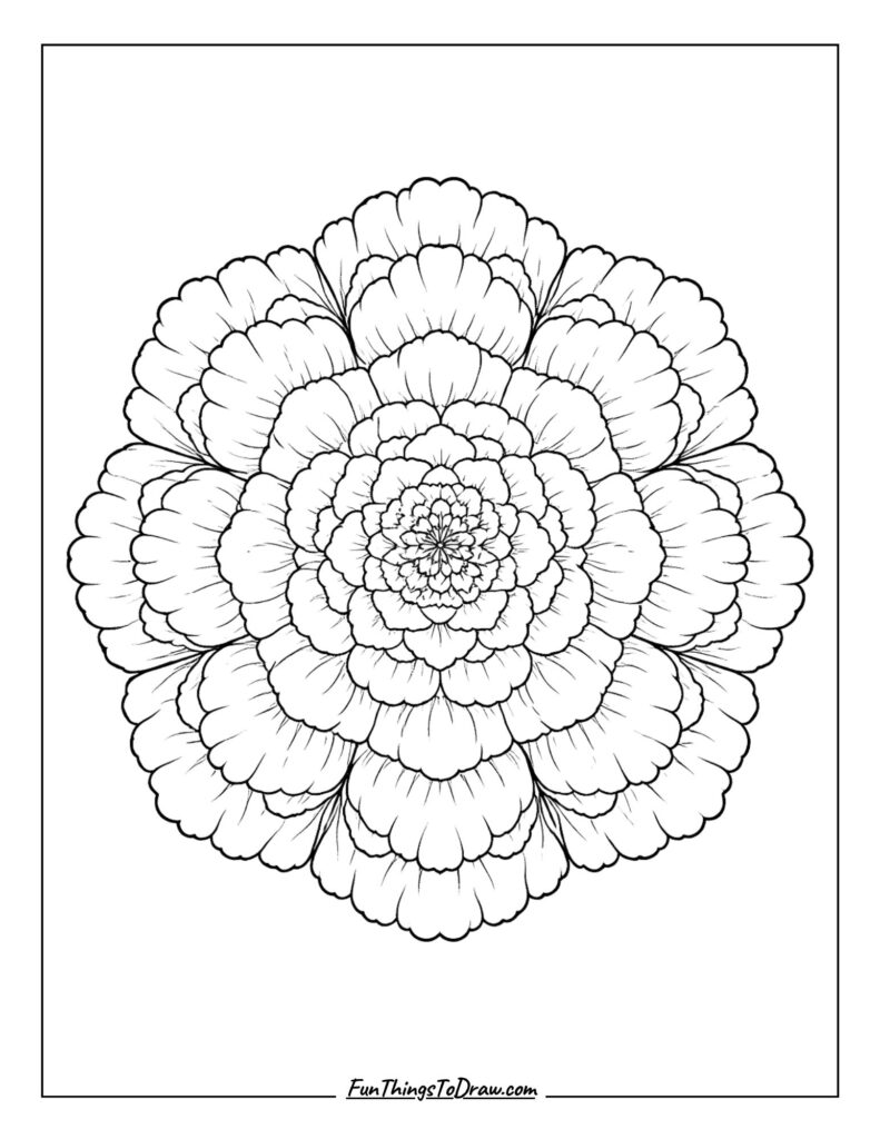 peony mandala coloring page