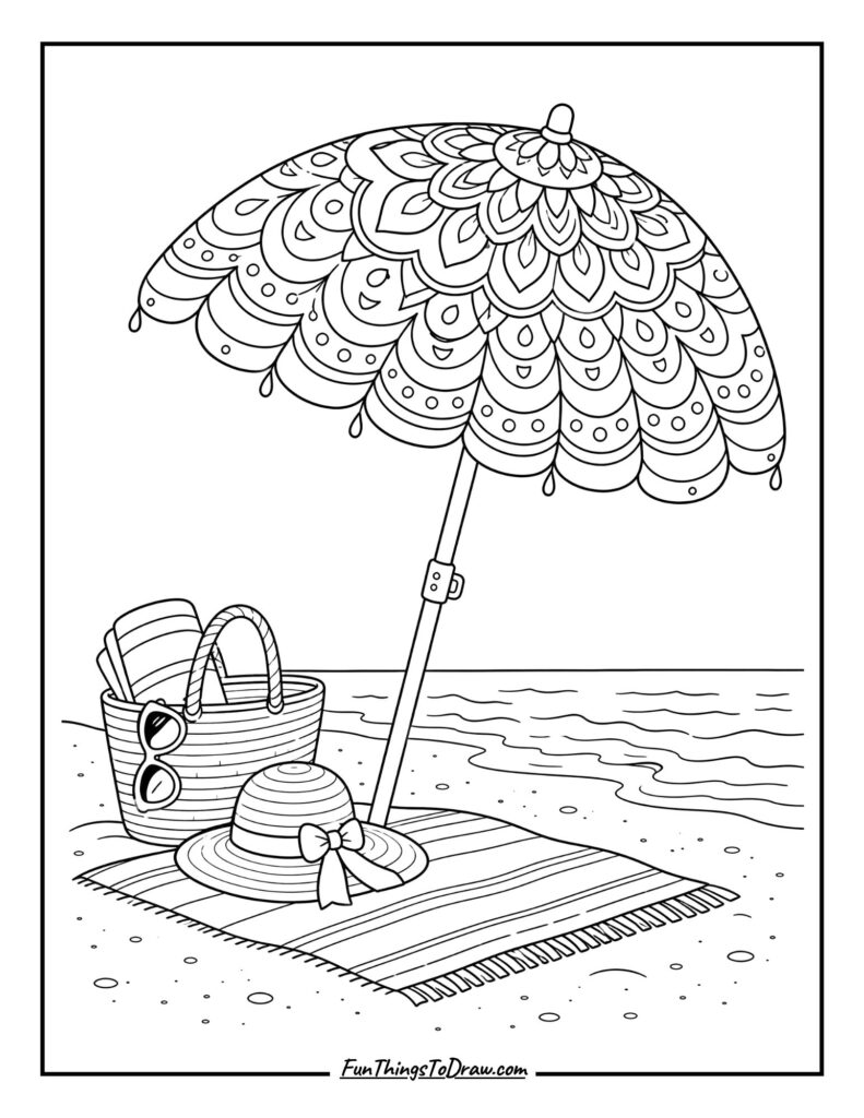 Mandala Inspired Umbrella coloring page