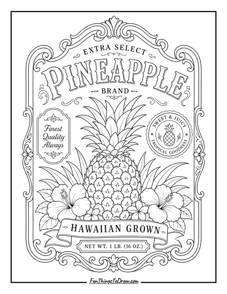 Vintage Pineapple Label