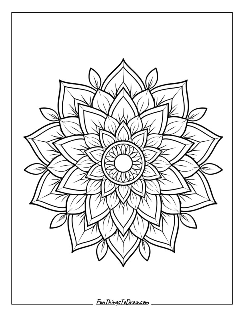 lotus mandala coloring page for adults