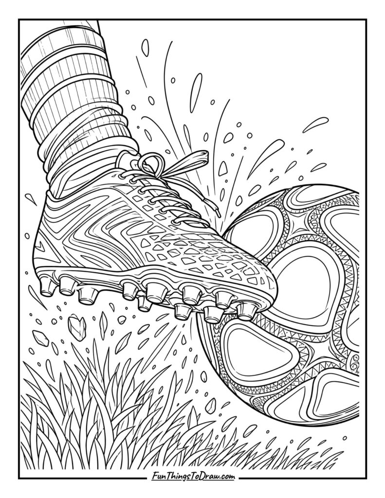 Boot and Ball Coloring Page
