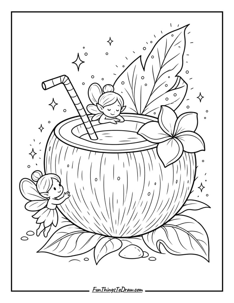 Fantasy Coconut coloring page
