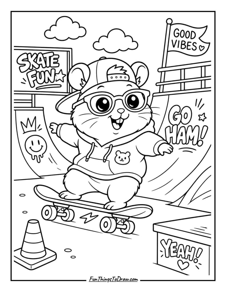Hamster on a Skateboard