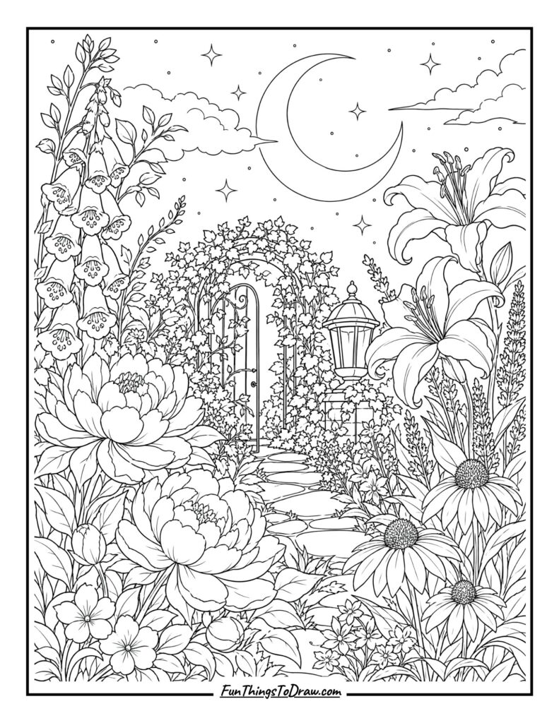 Moonlit Night Garden