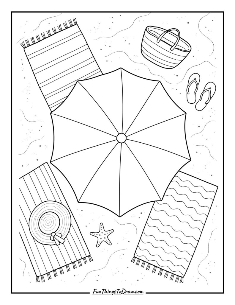 Bird's Eye View Umbrella coloring page