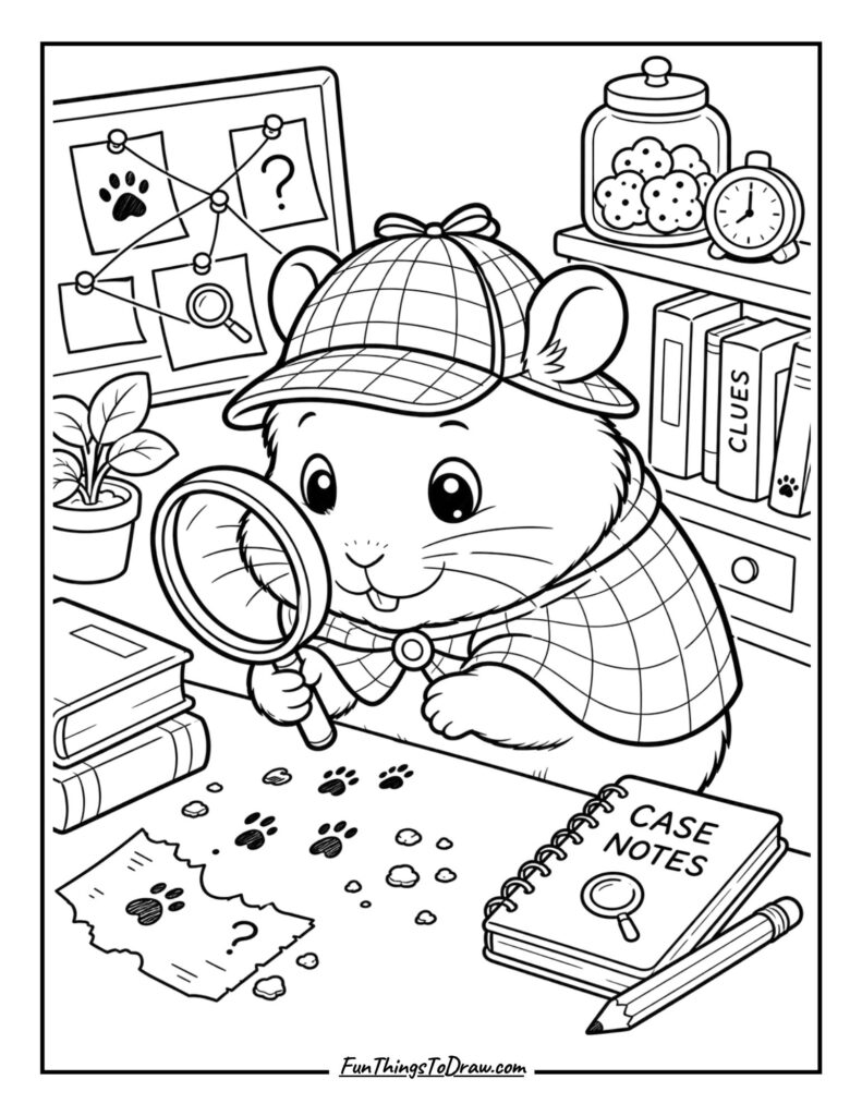 Hamster Detective Solving a Mystery