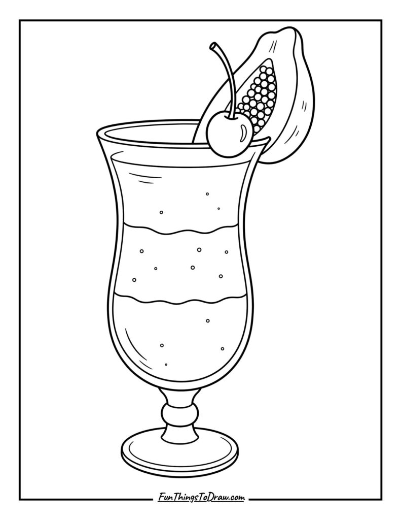 Papaya Sunset Swirl coloring page