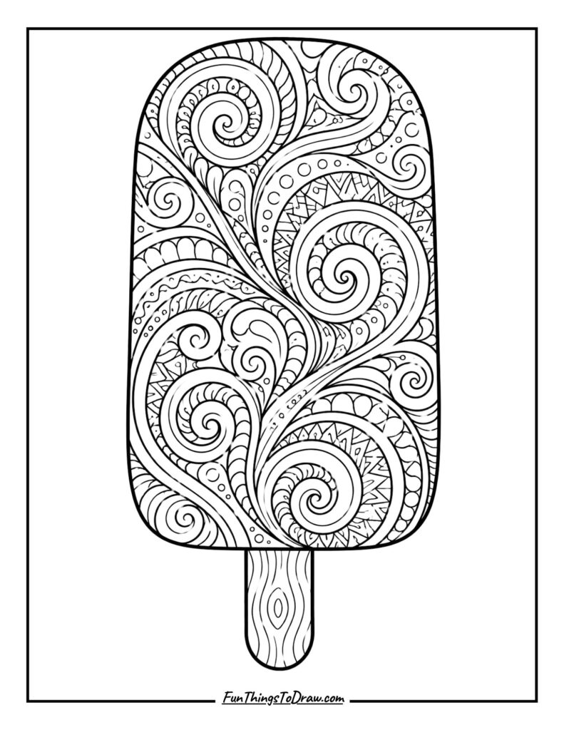 Zentangle Swirl Popsicle