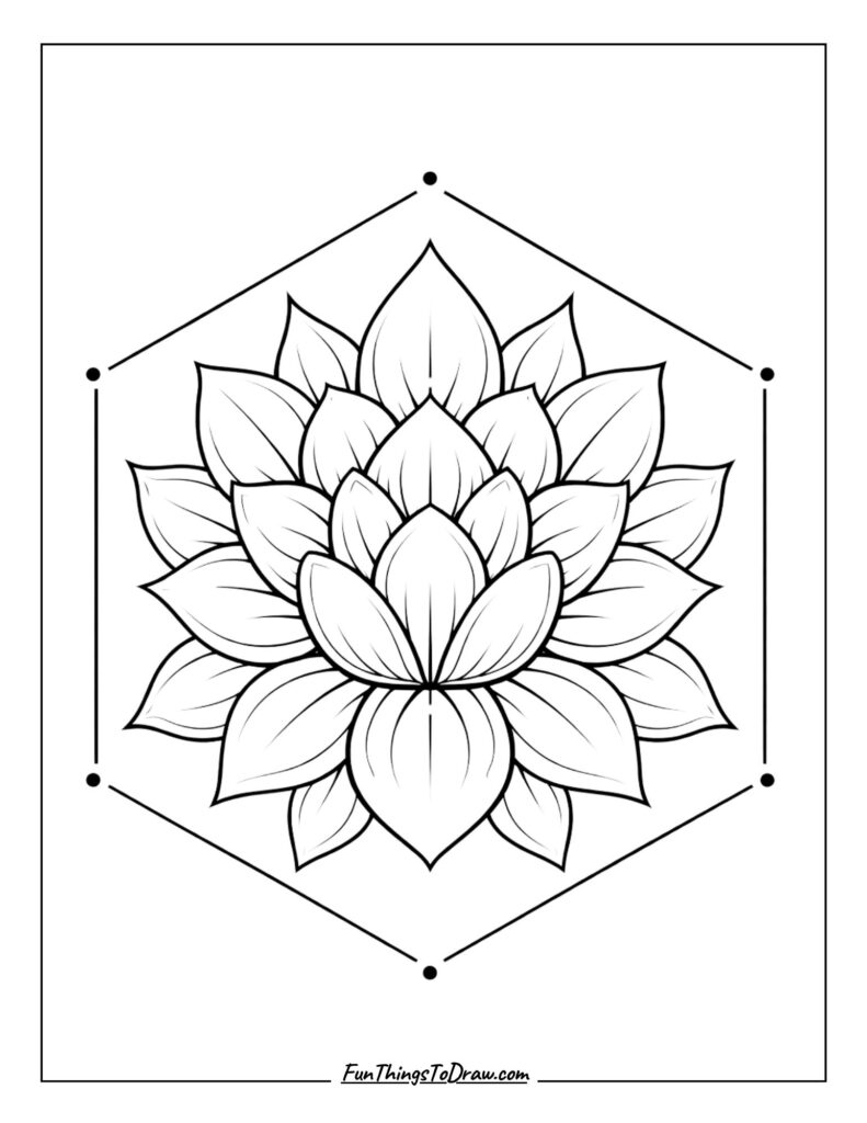 lotus blossom mandala coloring page