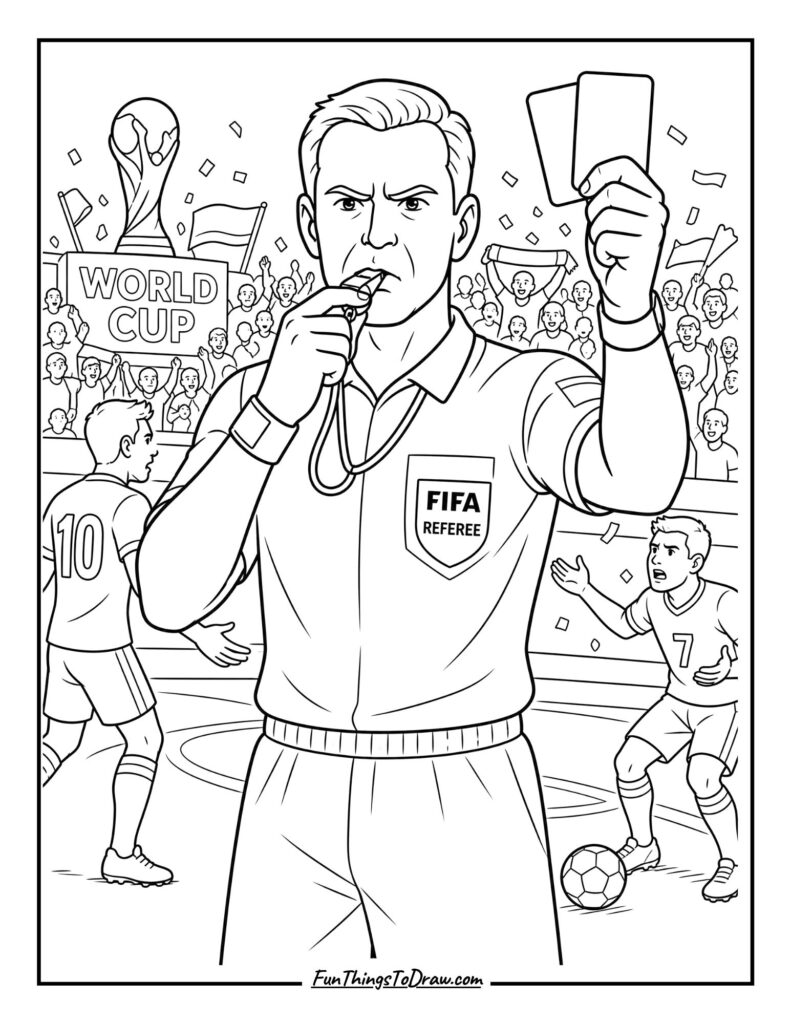Referee with Whistle and Cards