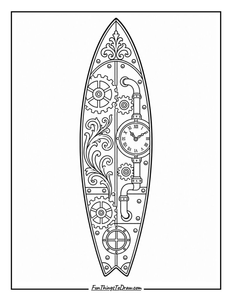 Steampunk Ocean Voyage surfboard