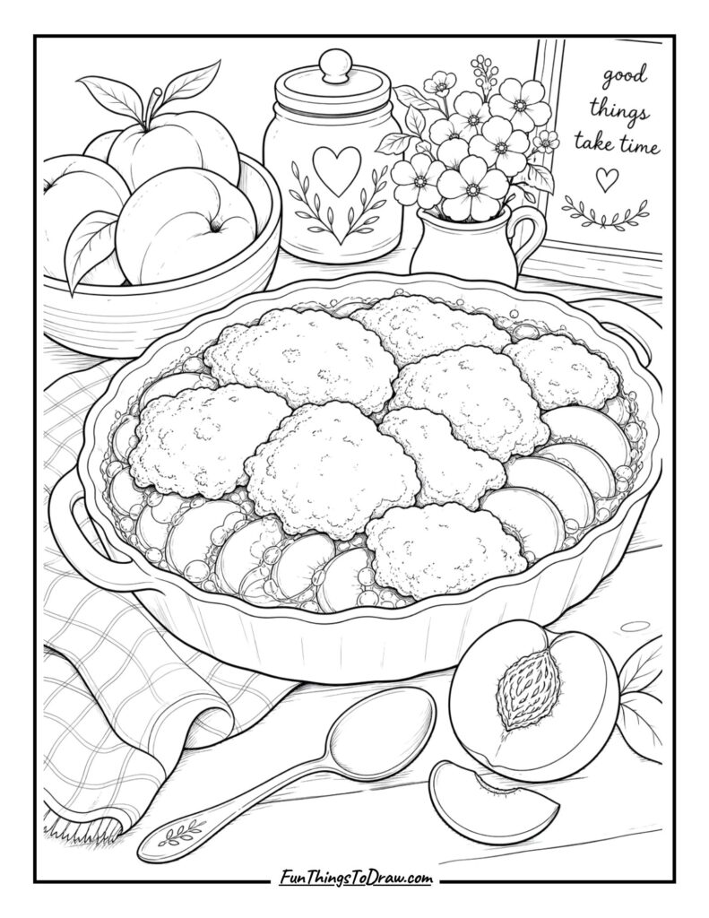 Peach Cobbler coloring page