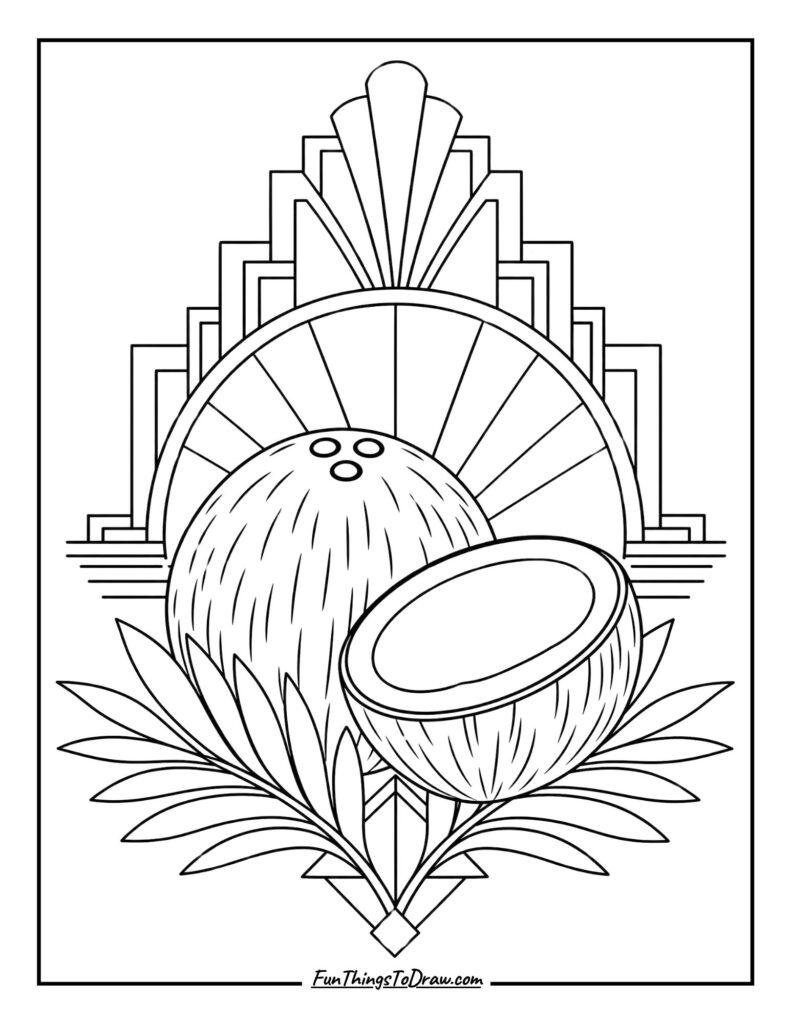 Art Deco Coconut coloring page