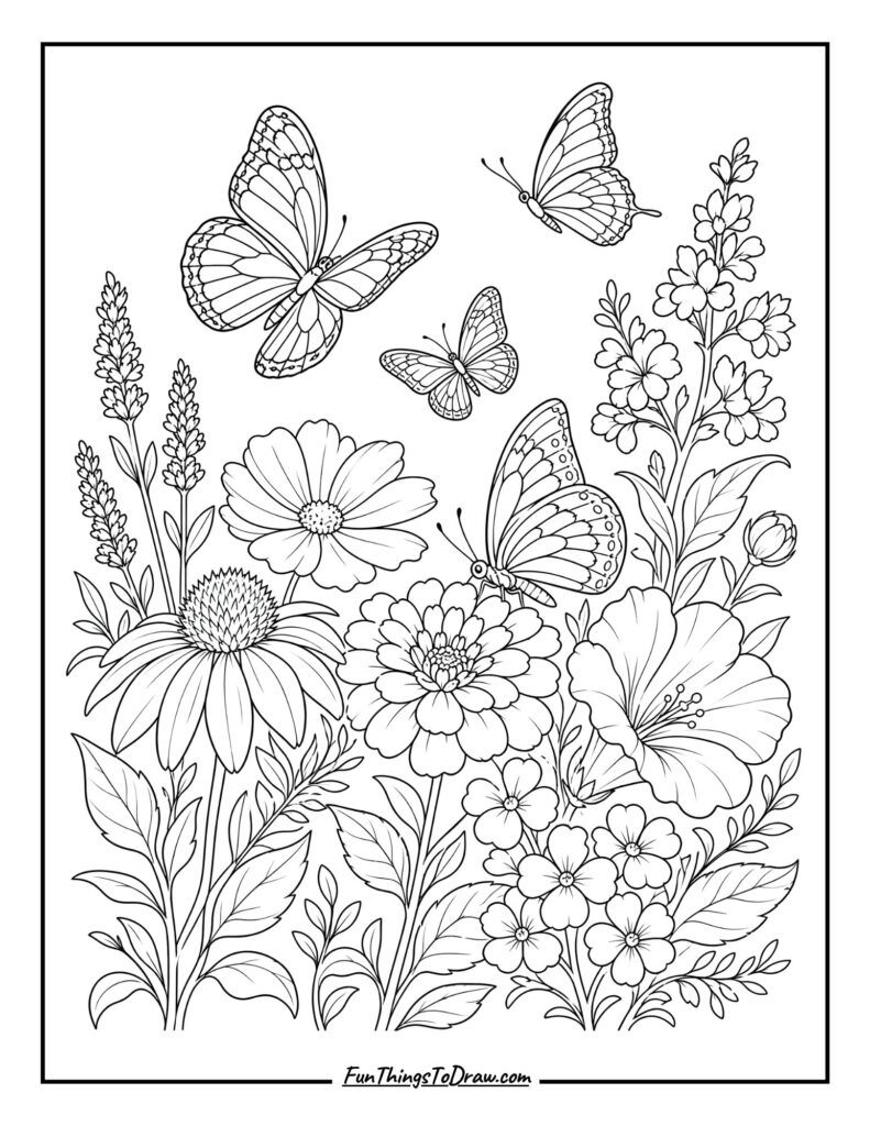 Butterfly Garden coloring page