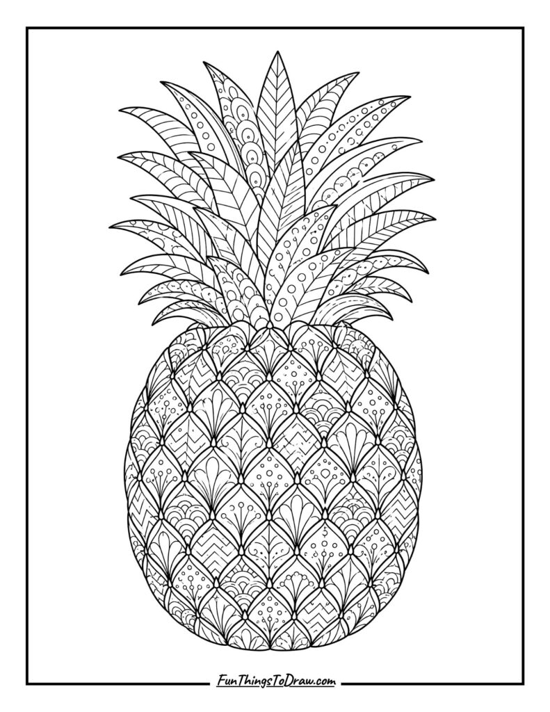 Pineapple Zentangle coloring page