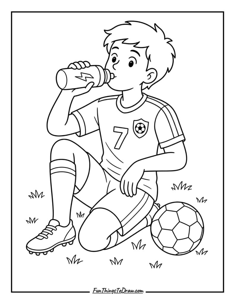 Player Drinking Water