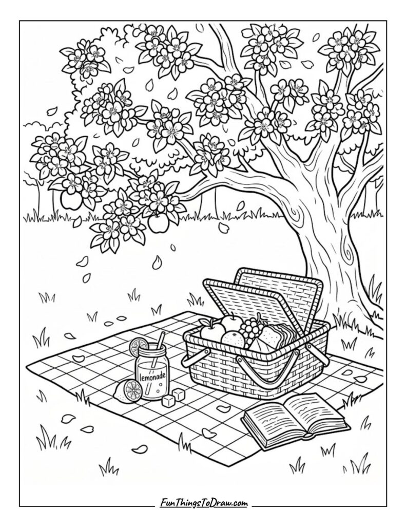 Spring Picnic Under Blossoms