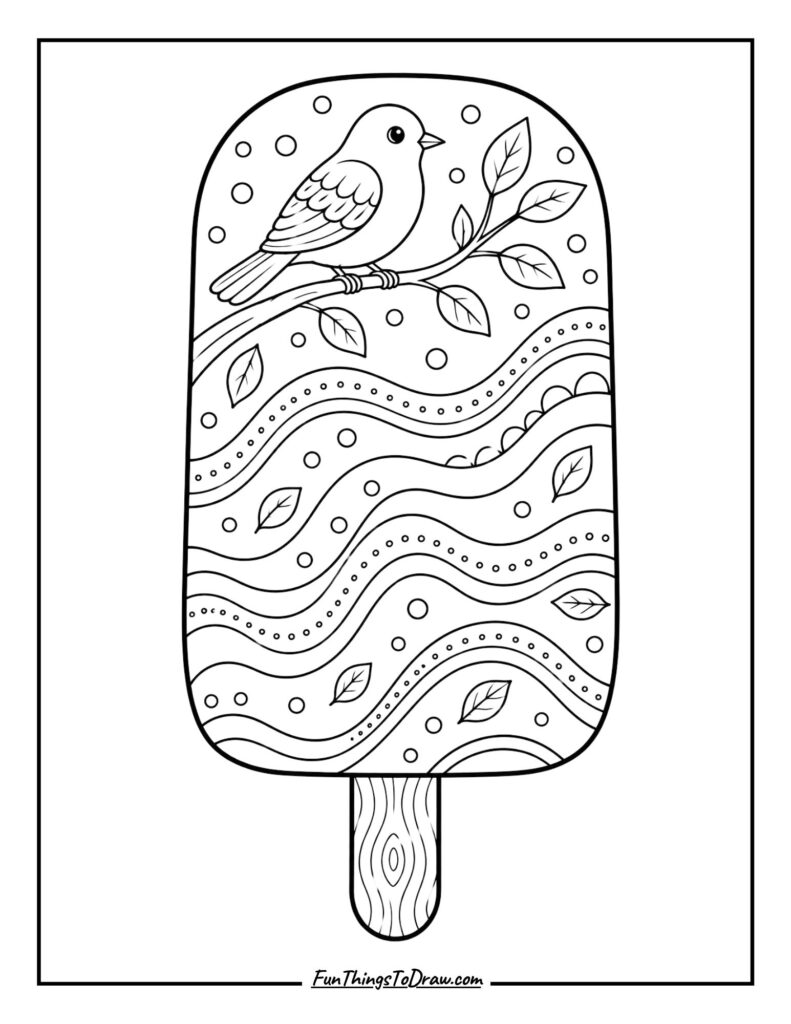Bird Perched Popsicle