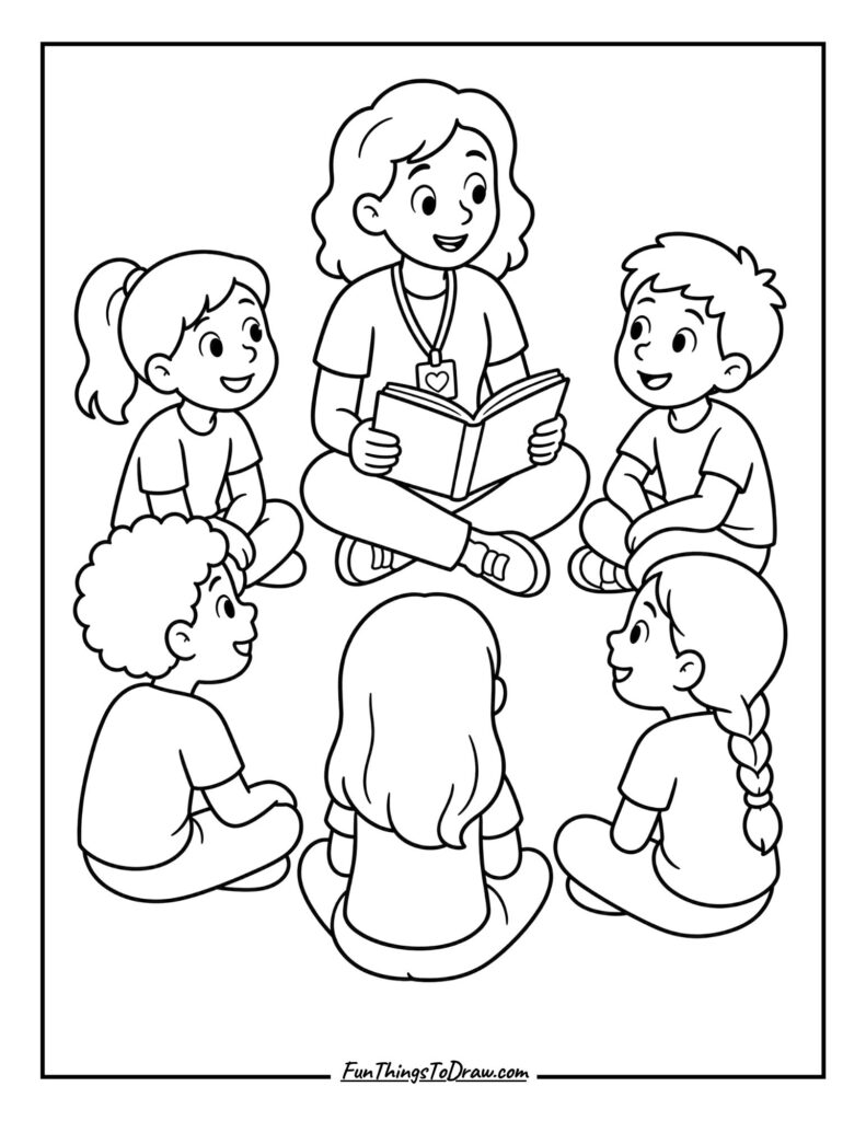 Storytelling Circle coloring page