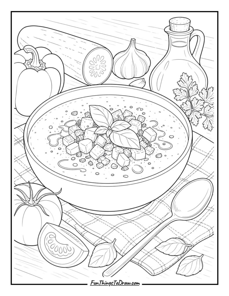 Gazpacho Bowl coloring page