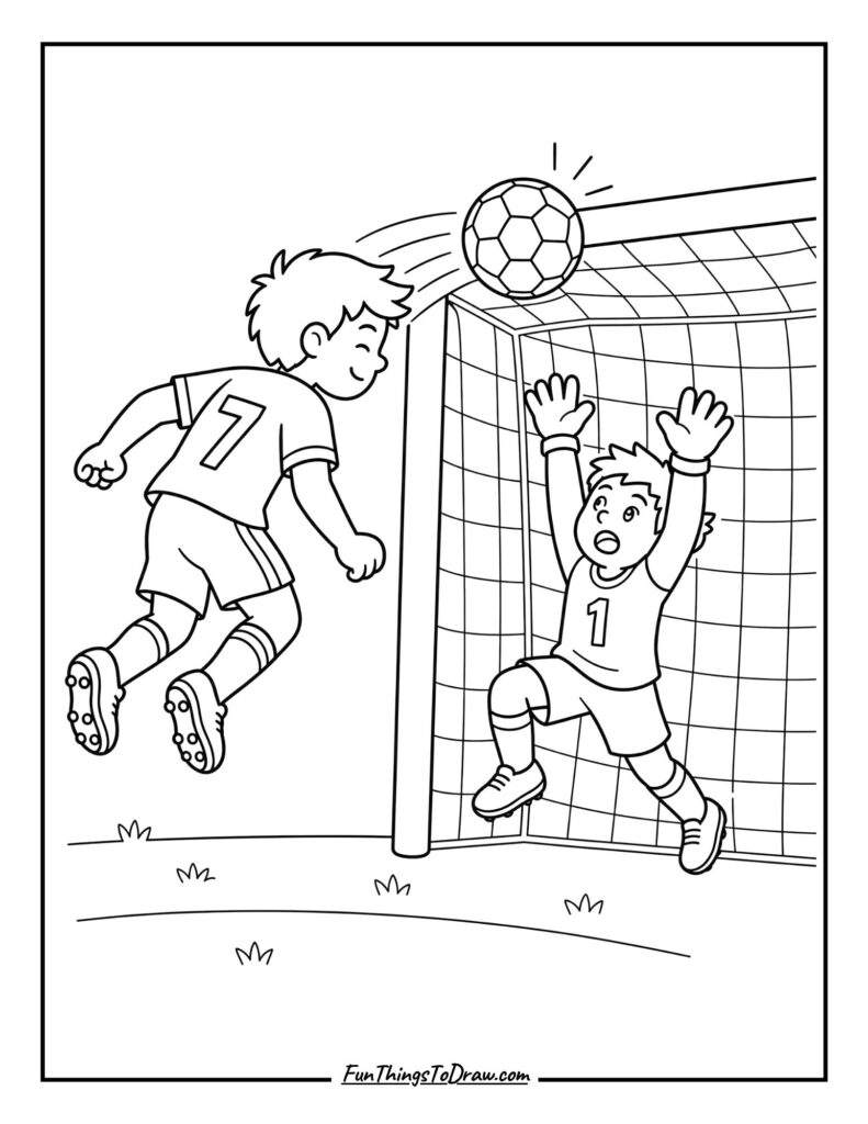 Headed Goal coloring page