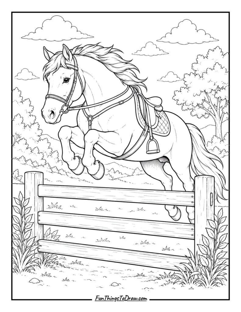 Jumping Horse coloring page