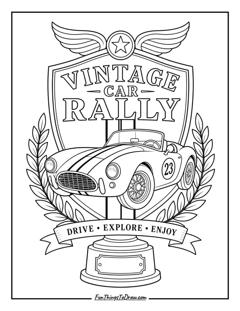 Vintage Car Rally Emblem
