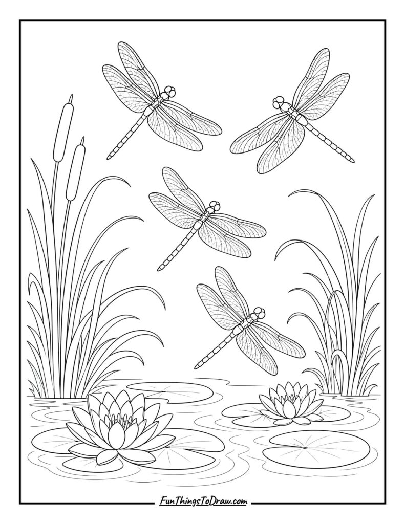 Dragonfly Dance coloring page