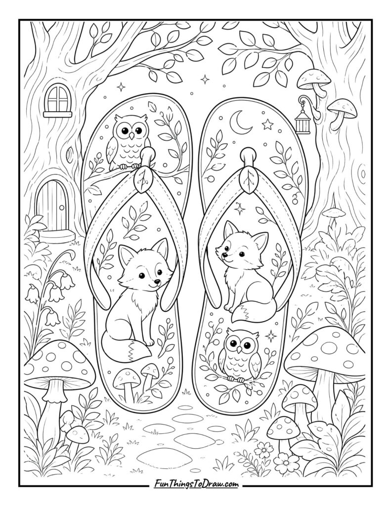 Woodland Creatures Flip-Flops