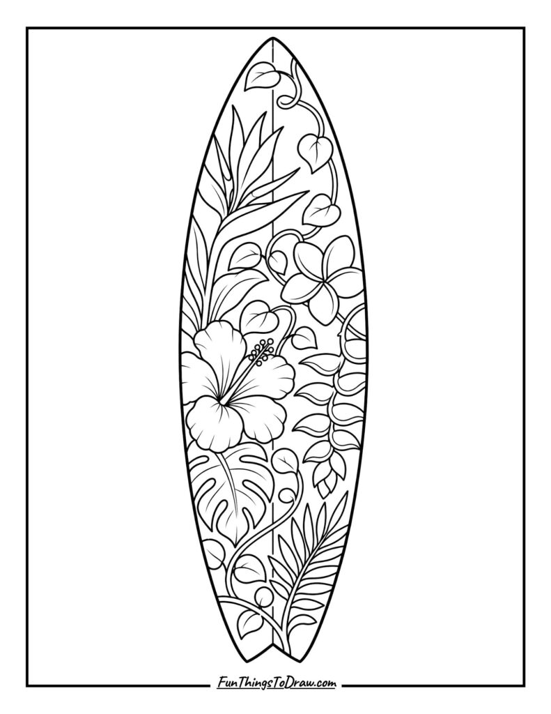 Botanical Garden Bliss design surfboard