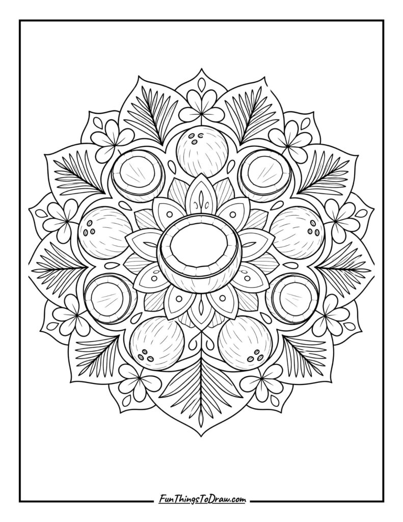 Mandala Coconut coloring page