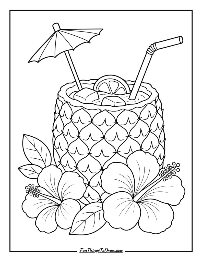 Pineapple Paradise Punch coloring page