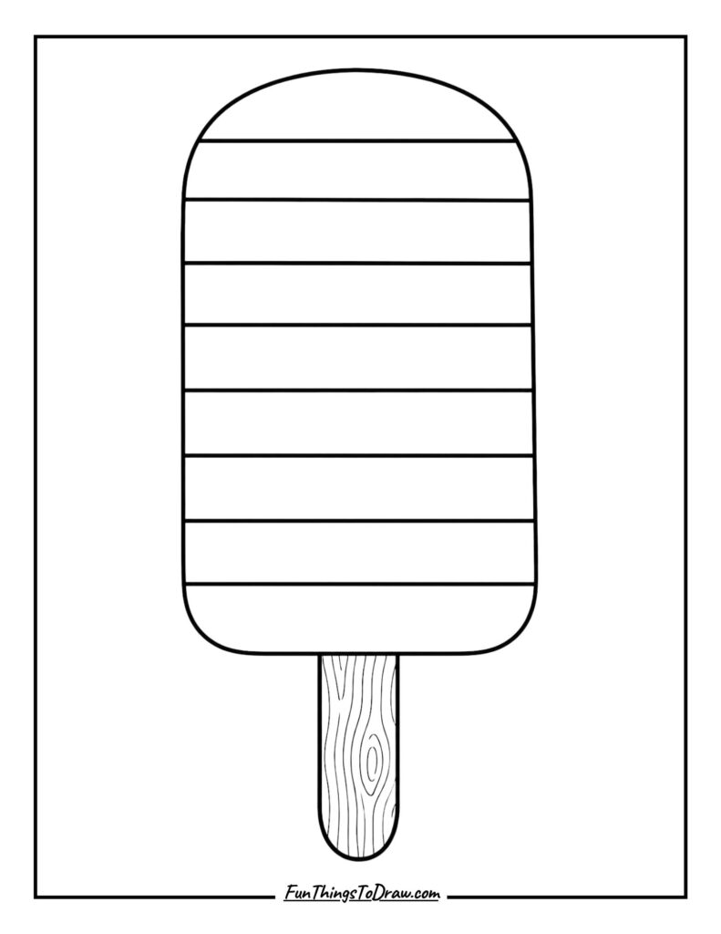Striped Popsicle coloring page