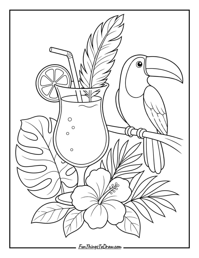 Exotic Bird Brew drink coloring page