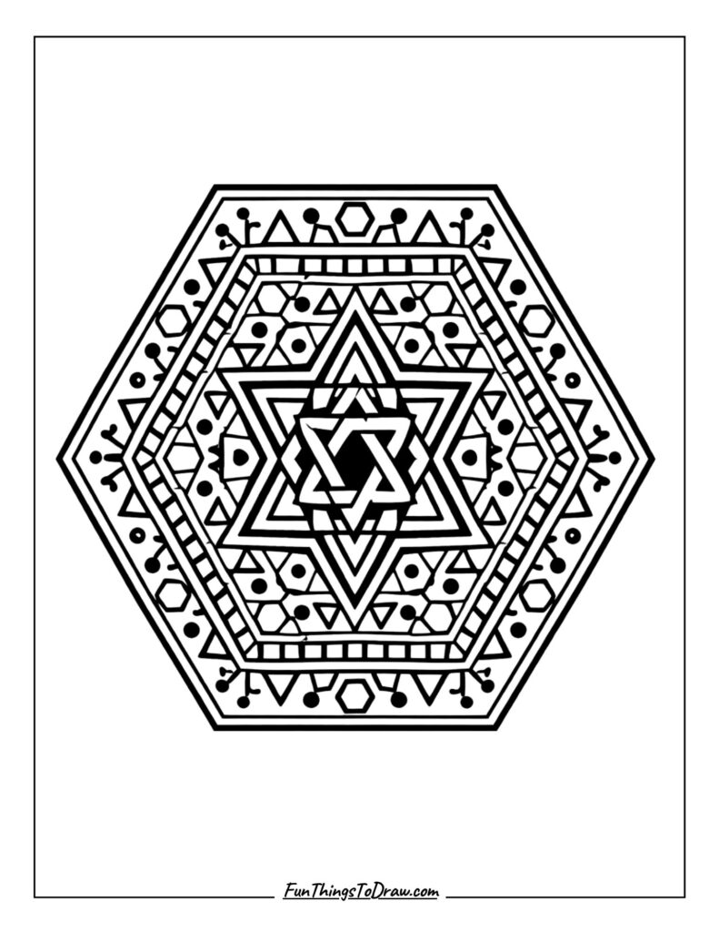 Moroccan tile-inspired floral mandala