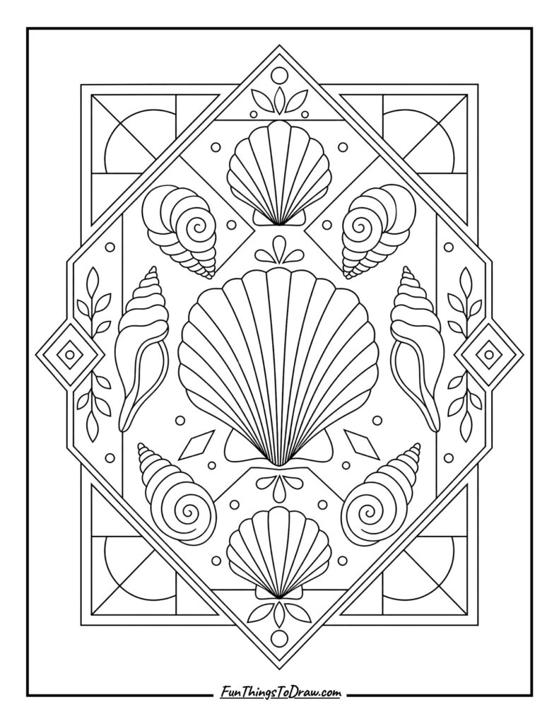 Seashells with Geometric Borders