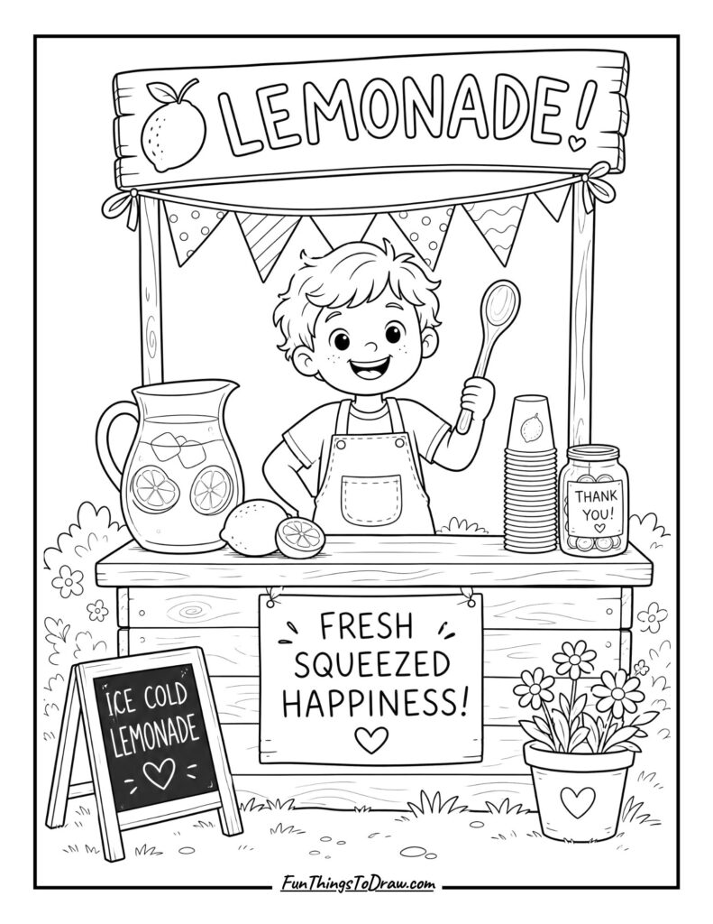Lemonade Stand Owner coloring page