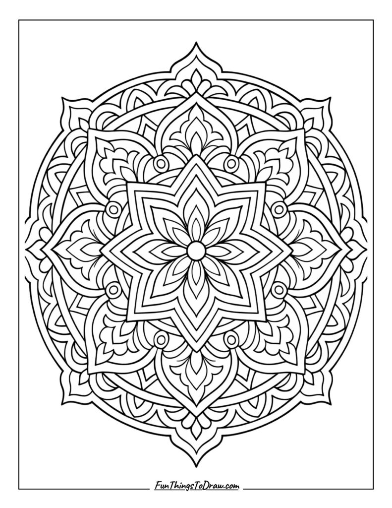 Symmetrical floral mandala